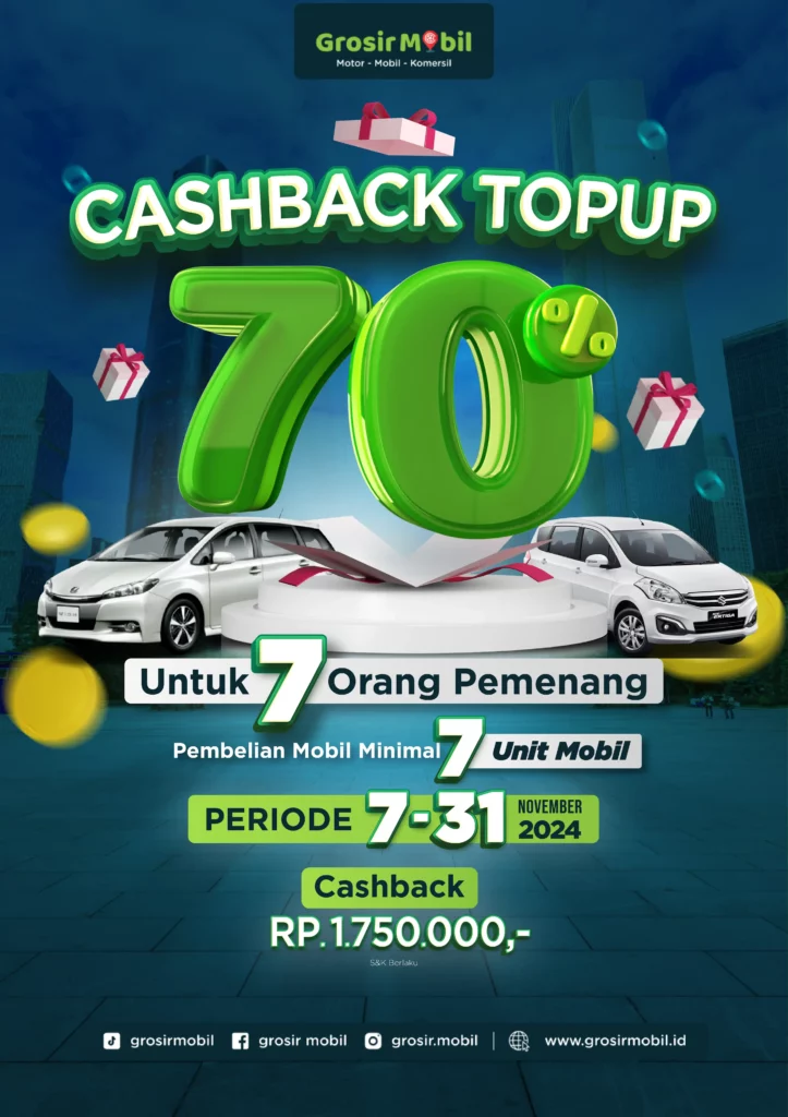 Grosir Mobil Promo Cashback Top Up 70%