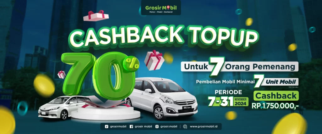 grosir mobil promo cashback 70%