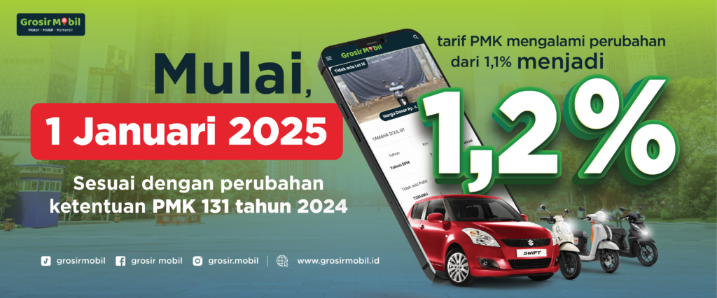 Pajak Unit Grosirmobil.id Menjadi 1.2%