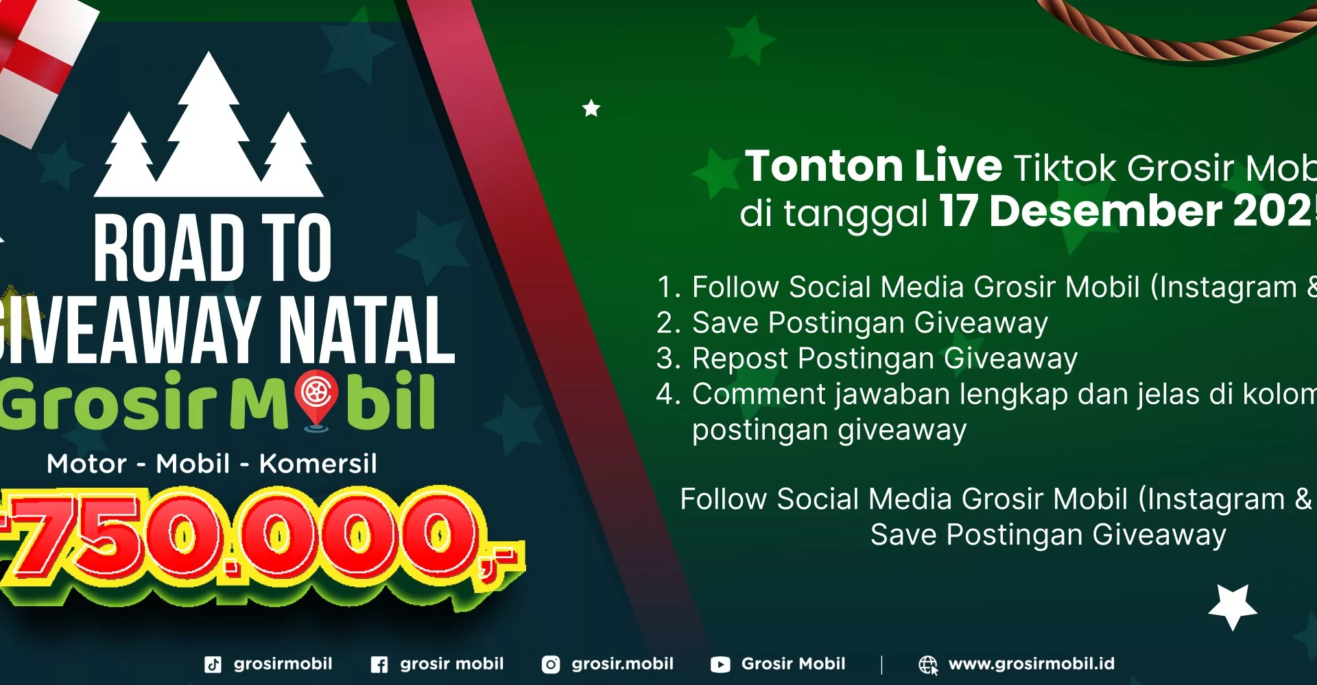 Road to Giveaway Natal Grosir Mobil