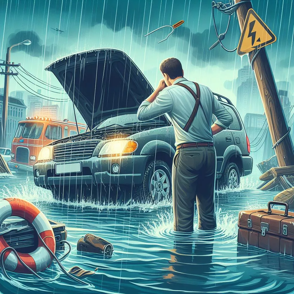 Mobil menerobos banjir